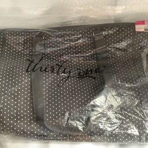 Thirty-One Cindy Tote. City Charcoal Swiss Dot